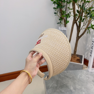Burberry Raffia Visor Hat Beige