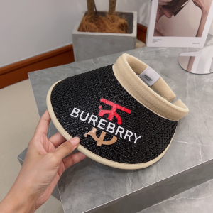 Burberry Raffia Visor Hat Black