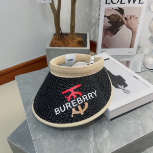 Burberry Raffia Visor Hat Black