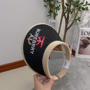 Burberry Raffia Visor Hat Black