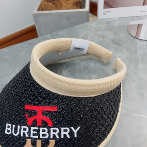 Burberry Raffia Visor Hat Black