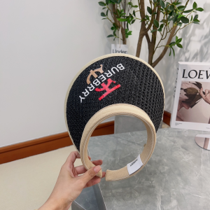 Burberry Raffia Visor Hat Black