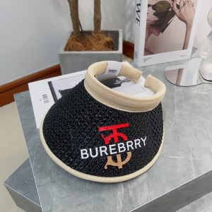 Burberry Raffia Visor Hat Black