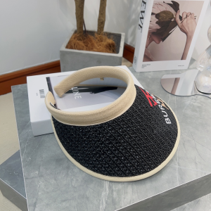 Burberry Raffia Visor Hat Black