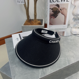Chanel Fabric Visor Hat Black