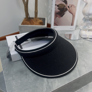 Chanel Fabric Visor Hat Black