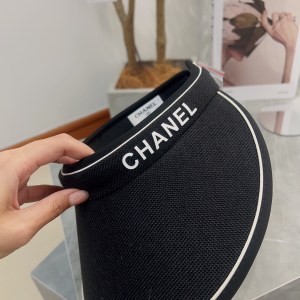 Chanel Fabric Visor Hat Black