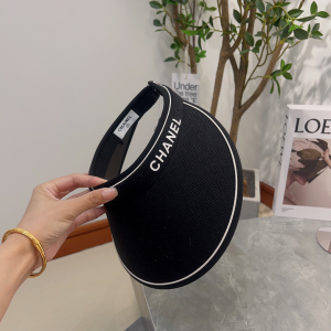 Chanel Fabric Visor Hat Black