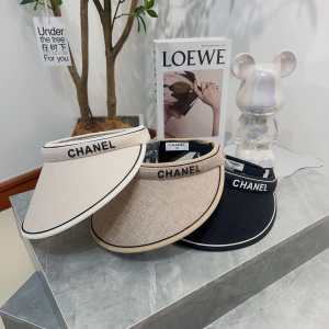 Chanel Fabric Visor Hat Gray