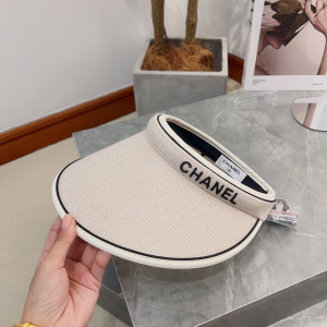 Chanel Fabric Visor Hat White