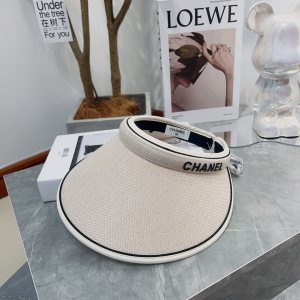 Chanel Fabric Visor Hat White
