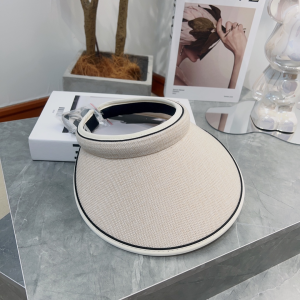 Chanel Fabric Visor Hat White