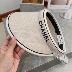 Chanel Fabric Visor Hat White