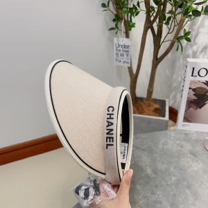 Chanel Fabric Visor Hat White
