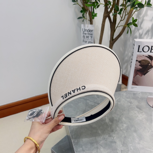 Chanel Fabric Visor Hat White