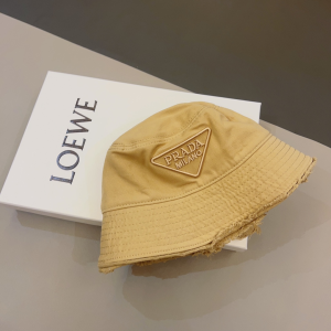 Prada Fabric Bucket Hat Beige