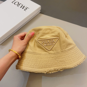 Prada Fabric Bucket Hat Beige