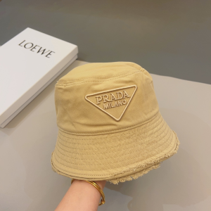 Prada Fabric Bucket Hat Beige