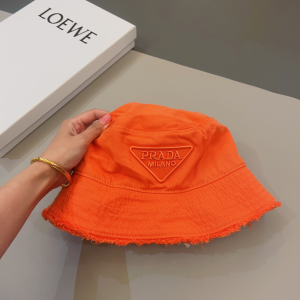 Prada Fabric Bucket Hat Orange