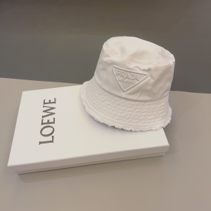 Prada Fabric Bucket Hat White