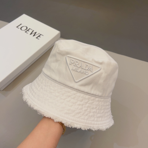 Prada Fabric Bucket Hat White