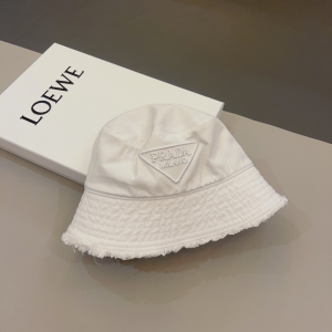 Prada Fabric Bucket Hat White