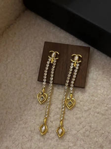 Chanel CC Heart Diamonds Earrings