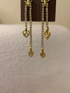 Chanel CC Heart Diamonds Earrings