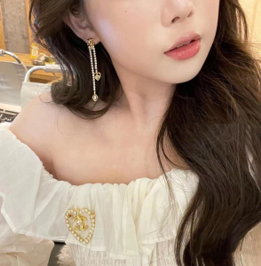 Chanel CC Heart Diamonds Earrings