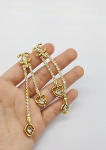 Chanel CC Heart Diamonds Earrings