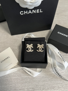 Chanel Crystal CC Bowknot Earrings