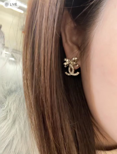 Chanel Crystal CC Bowknot Earrings