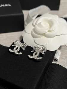 Chanel Crystal CC Bowknot Earrings