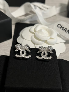 Chanel Crystal CC Bowknot Earrings