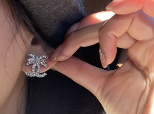 Chanel Crystal CC Bowknot Earrings