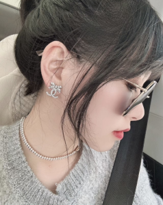 Chanel Crystal CC Bowknot Earrings