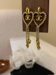 Chanel Crystal Heart Earrings
