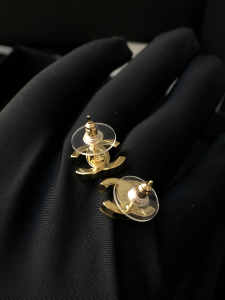 Chanel Gold CC Logo Earrings