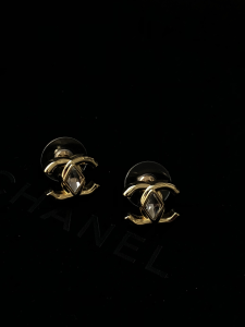 Chanel Gold CC Logo Earrings