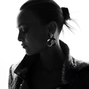 Chanel Black White CC Logo Earrings