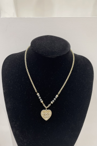Chanel Crystal CC Heart Pendant Necklace