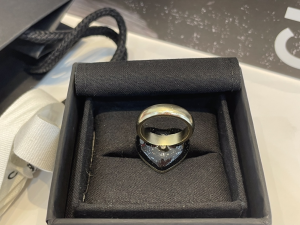 Chanel Crystal CC Heart Rings