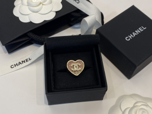 Chanel Crystal CC Heart Rings