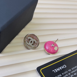 Chanel Crystal CC Round Earrings