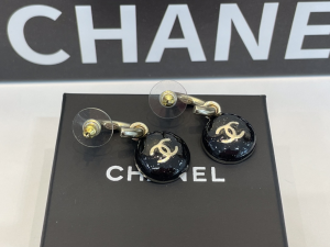 Chanel Crystal CC Round Earrings