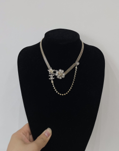 Chanel Diamond Flower Chain Necklace