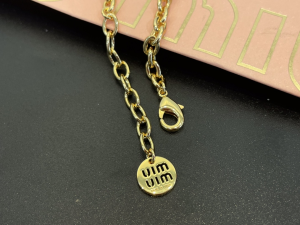 Miu Miu Logo Chain Bracelet Gold