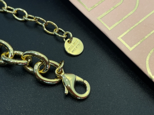 Miu Miu Logo Chain Necklaces Gold