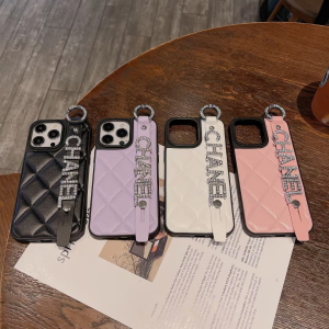 Chanel Crystal Monogram Logo Leather Phone Case Chanel Crystal Monogram Logo Leather Phone Case