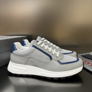 Prada Mesh and Leather Sneaker Gray